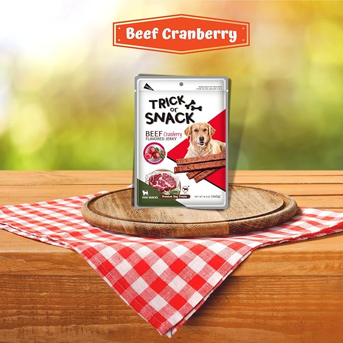 Premium 1lb Dog Jerky Treats | Dog Training | Dog Walking | Natural Grillers | Healthy Smoked Beef Chicken Salmon Chews Snacks Beef Cranberry Jerky