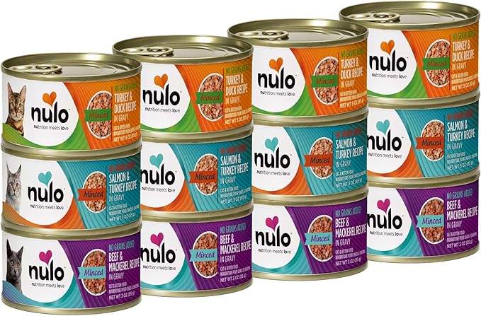 Nulo Variety Flavors Grain-Free Minced Wet Canned Cat Food, 3 Ounce (Pack of 12)