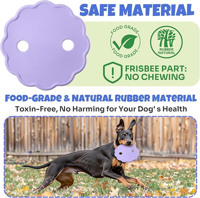Interactive Dog Frisbee Rope Toy – Tough 2-in-1 Flying Disc & Rope Chew Toy for Medium/Large Dogs, Outdoor Training & Fetching, Purple & Blue
