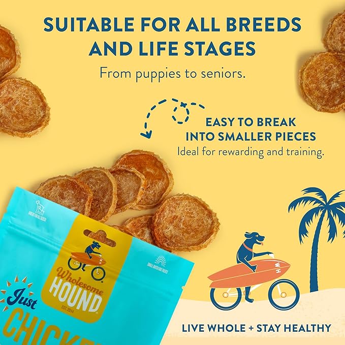 Just Chicken Chips | Single Premium Ingredient & Healthy Treats | All Natural Training Treats for Small, Medium, and Large Dog Breeds | Made in USA - 16oz