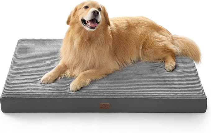 Bedsure XXL Dog Bed for Crate - Extra Large Orthopedic Pet Beds with Removable Machine Washable Cover, NOT Waterproof Egg Crate Foam Puppy Pad, Suitable for Pet Up to 100 lbs, 47"x29"