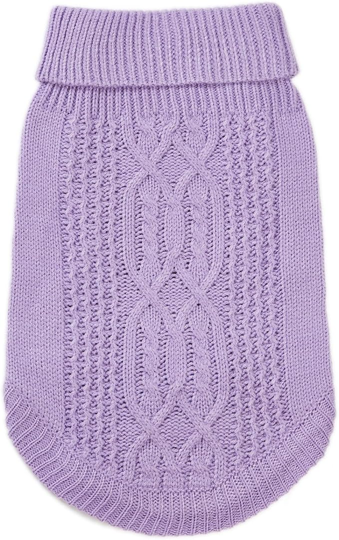 Stretchy Cat Sweater - 17 Colors & 6 Sizes | Snug Winter-Ready Knit for Boy/Girl Cats & Kittens(Purple, Small)