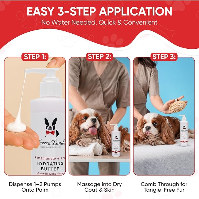 Warren London - Hydrating Butter and Leave-in Conditioner for Dogs Skin and Coat - Pomegranate & Acai - 1gal