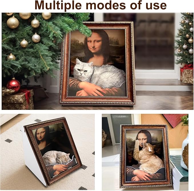Texsens Mona Lisa Cat Bed - 3-in-1 Food Grade Cat Scratching Pad & Art Frame - Eco-Friendly Decoration & Furniture for Cats & Kittens - Social Essential‌