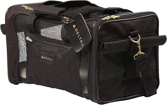 Sherpa Delta Airlines Travel Pet Carrier, Airline Approved & Guaranteed On Board - Black, Medium