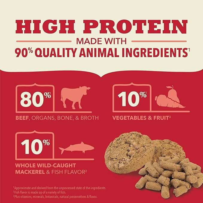 ACANA Grain-Free High Protein Freeze Dried Dog Food & Topper Ranch-Raised Beef Recipe Morsels 8oz Bag