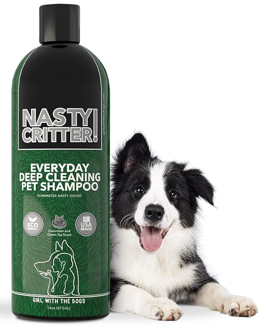 Nasty Critter! by Girl With The Dogs - Made in USA - Deep Clean Everyday Dog Shampoo for 8 Weeks+ (16 Oz)