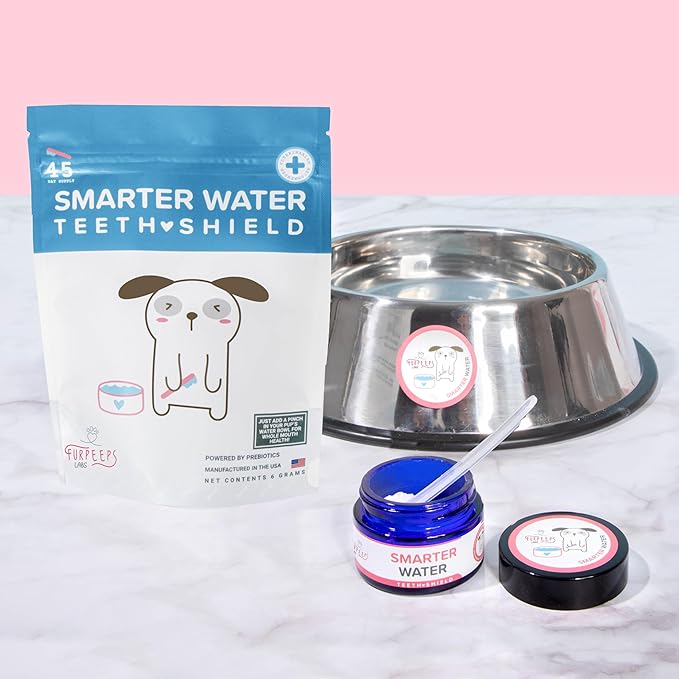 Furpeeps Dog & Cat Dental Care Powder Water Additive – 45 Servings, Dog Breath Freshener, Natural Plaque & Tartar Remover, No-Brush Oral Hygiene for Puppies, Seniors & Multi-Pet Homes, Vet Recommended