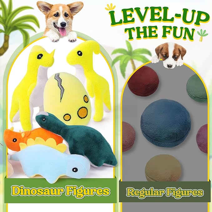 20-Pack Adorable Dinosaur Puppy Toys – Distinct Dino-Themed Squeaky Dog Toys for Small Dogs to Keep Them Busy, Interactive Chew Toys for Mental Stimulation & Gentle Teeth Cleaning