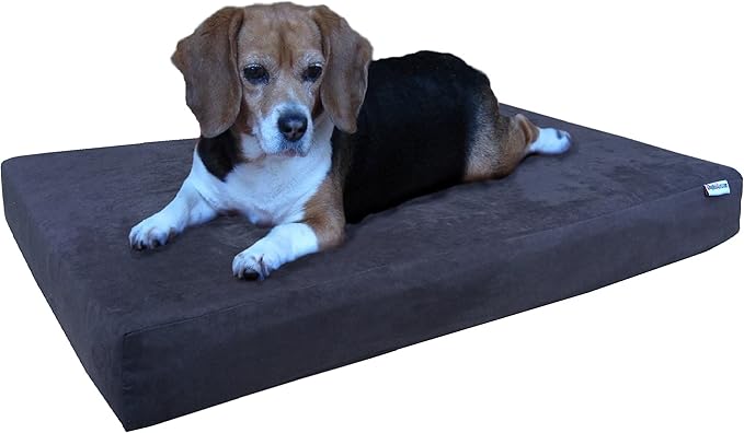 Dogbed4less Orthopedic Gel Cooling Memory Foam Dog Bed with Waterproof Liner and External Washable Suede Cover for Small to Medium Pet