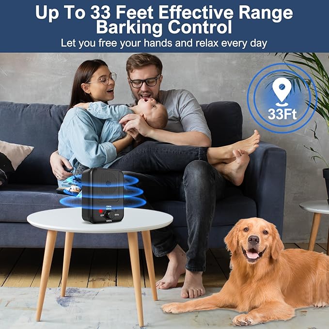 YEOWWW! Anti Barking Device, Rechargeable Dog Barking Control Devices, Sonic Bark Deterrent Devices,Ultrasonic Anti Bark Device for Dogs with 3 Modes, Dog Barking Silencer Indoor Outdoor 2
