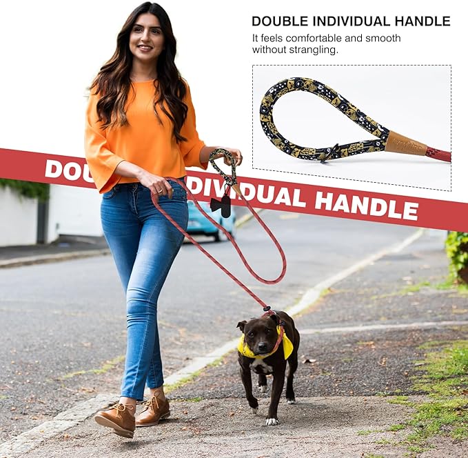 lynxking Slip Lead Dog Leash Reflective, Heavy Duty Comfortable Strong Rope for Large Medium Small Dogs No Pull Pet Training (Red, Small 3/8in x 6ft-Slip Lead)