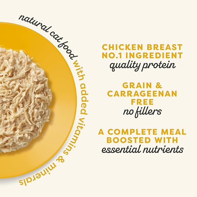 Applaws Vitality Wet Cat Food in Broth, Natural Cat Food with Added Vitamins & Minerals, Grain-Free, Carrageenan Free, Chicken Breast in Broth (24 Count, 2.47 oz Cans)