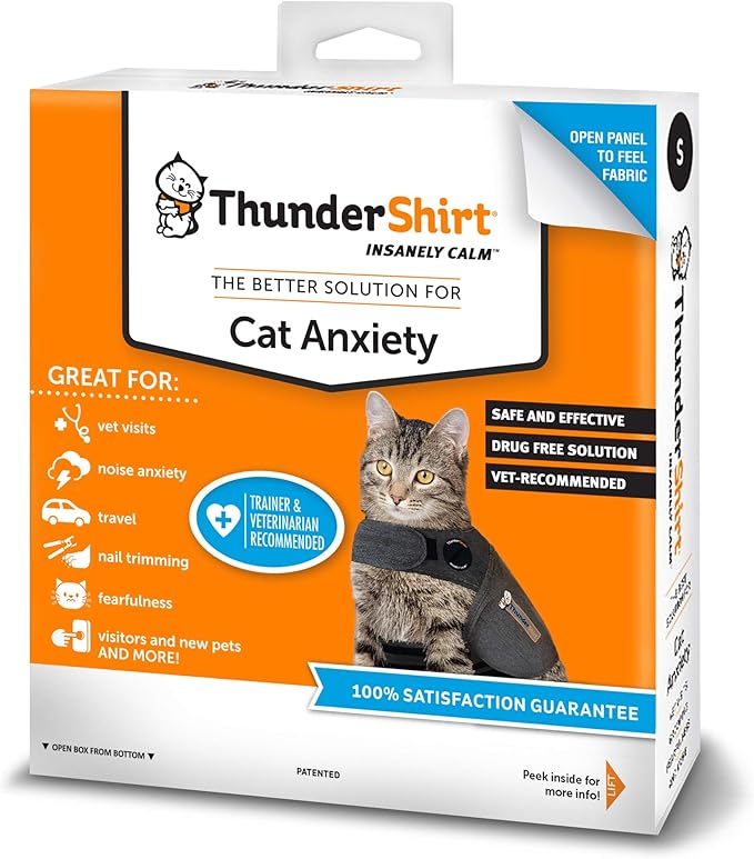 Thundershirt Classic Cat Anxiety Jacket, Heather Gray, Medium (9 to 13 lbs), THU-009