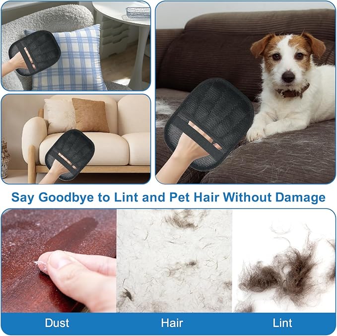 Pet Hair Remover Glove for Dogs and Cats, Reusable & Electrostatic Pet Hair Remover Glove, Effective Pet Hair Removal Tool for Couch, Carpet, Car Seat, and Clothing-1PCS