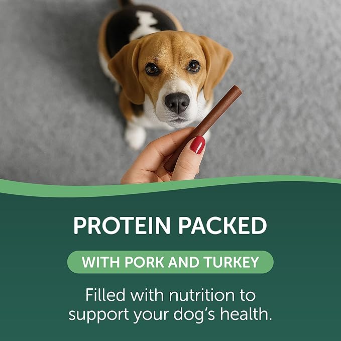 HEALTHFULS Deli Sticks Pork and Turkey Human-Grade Gluten-Free Soft and Chewy Dog Treats, 10 Count Bag
