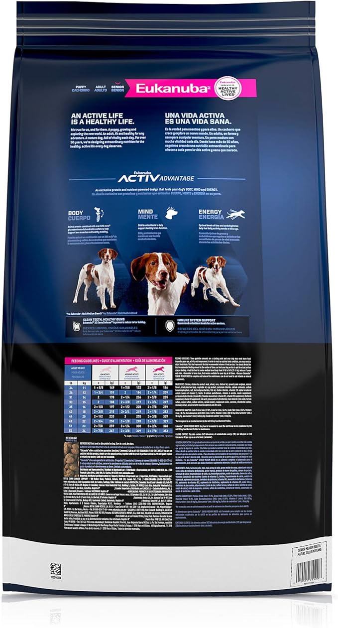 Eukanuba Senior Medium Breed Dry Dog Food, 30 lb