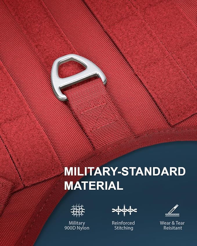 FAYOGOO Service Dog Harness for Medium Dog - Mesh Breathable Dog Harness Escape Proof with Handle - No Pull Military Service Dog Vest with Removable Patches for Walking,Training,Hiking