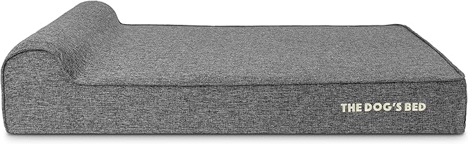 The Dog’s Bed Orthopedic Headrest Dog Bed XL Linen Grey, Memory Foam, Pain Relief for Arthritis, Hip & Elbow Dysplasia, Post Surgery, Lameness, Waterproof Washable Cover