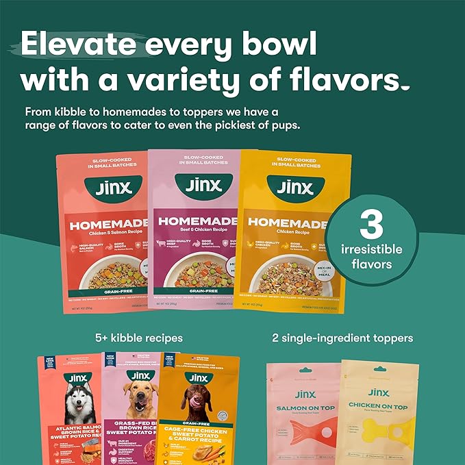 Jinx Chicken Dog Wet Food, Meal or Mix in Dog Toppers for Dry Food, Made with Real Chicken, Bone Broth & Brown Rice, No Fillers, Puppy, Adult, Senior, 9oz, 6 Pack