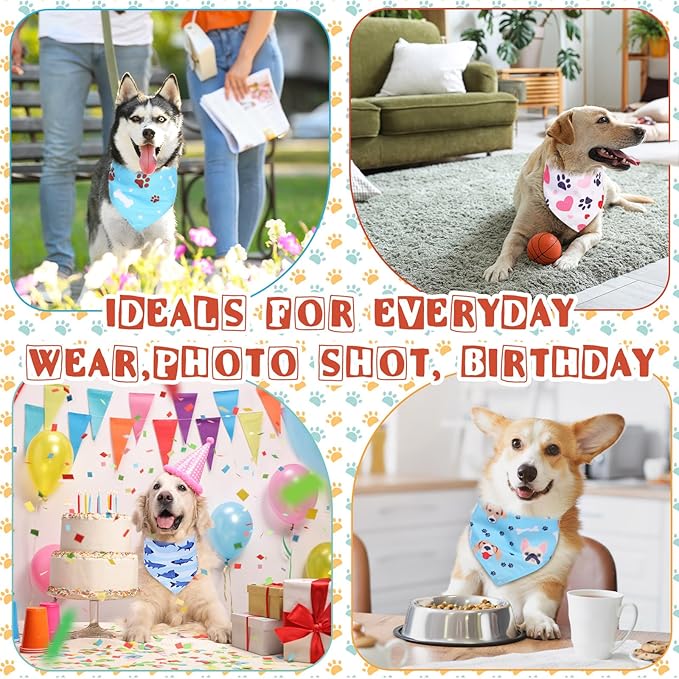 Reginary 72 Packs Dog Bandanas Bulk Triangle Scarf Bibs Adjustable Dog Bibs Bandanas for Pet Costume Accessories