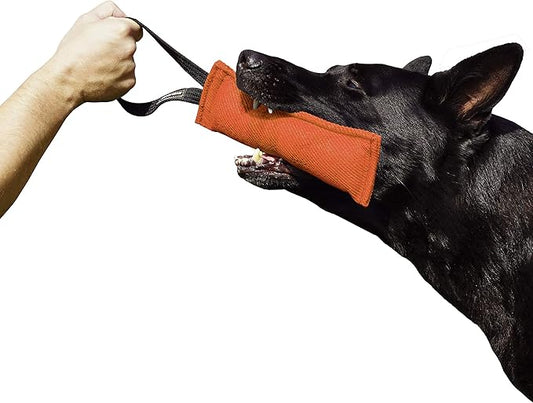 Dingo Gear Nylcot Bite Tug for Dog Training K9 IGP & Fun, 1 Handle, Orange 28 x 7 cm