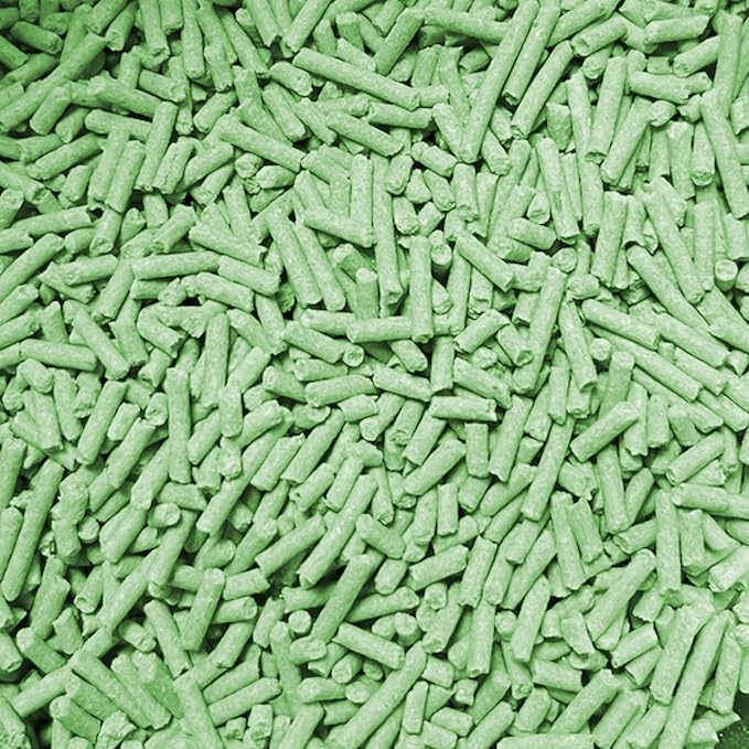 Premium Pea Husk Scented Cat Litter for Happy and Healthy Cats. (16 lbs)(Green Tea)