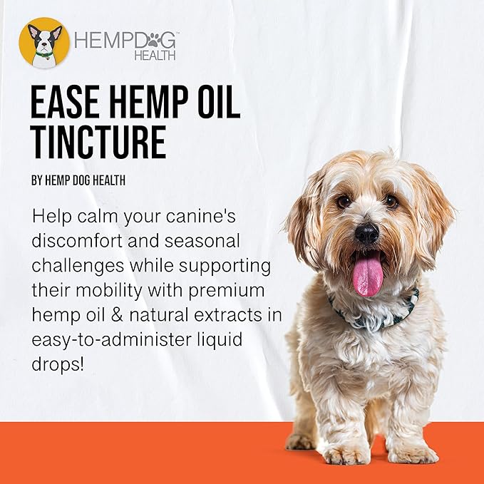 Ease - Pet Hemp Oil for Dogs - Hip, Joint, & Mobility Support - Comfort & Daily Wellness Drops with Turmeric, Frankincense, & MCT Oil