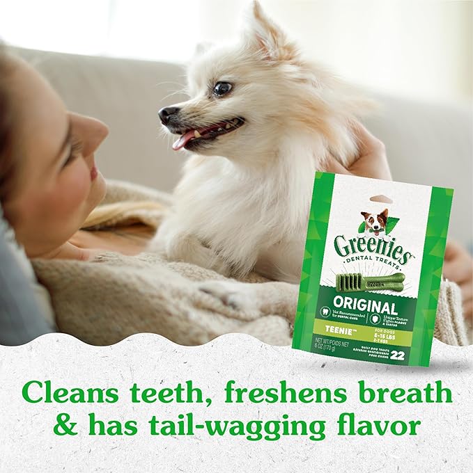 Greenies Original Teenie Dental Dog Treats, 6 oz. Pack (22 Treats)