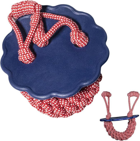 Dog Toys, Tough Rope Toy, Frisbee, Puppy Teething Toys, 2-in-1 Tug of War Rope Flying Disc, Puppy Chew Toys for Teething, Lick mat for Dogs, Interactive, Durable Outdoor Dog Toy (Iris Blue)