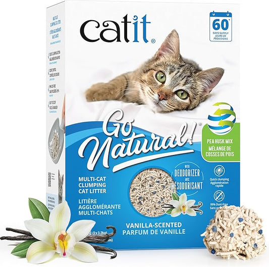Catit Go Natural Plant-Based Cat Litter, Sustainable and Eco-Friendly, 99% Dust-Free, Low Tracking, High Absorption, Odor Control, Easy to Scoop
