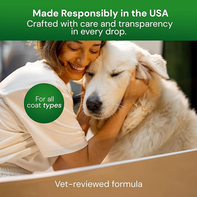 Nourishing 2 in 1 Dog Shampoo and Conditioner– Natural Shine Formula with Caviar, Aloe & Bergamot for Sensitive Skin, Moisturizes & Protects, 16oz Bottle, Made in USA