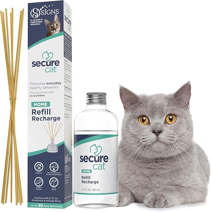 SecureCat Pheromone Home Stick Diffuser Refill, Provides 30 More Days of Natural Support for an Environment of Calm and Well-Being, Helping Relieve Any Feeling of Anxiety and Stress