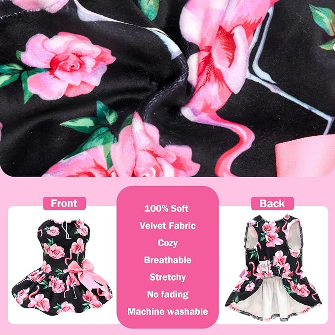 CuteBone Velvet Dog Dresses for Small Dogs, Stylish & Soft Fabric, Comfortable Fit for Everyday Wear, Perfect for Special Occasions NCVA11S