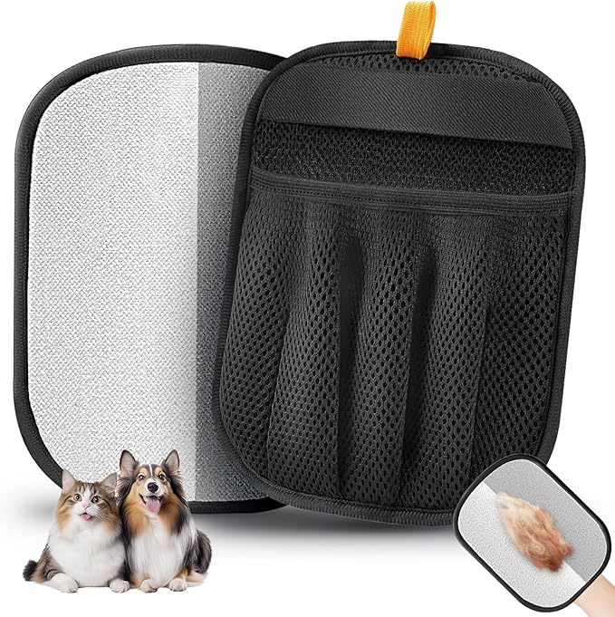 Pet Hair Removal Glove for Cats & Dogs, Five-Finger Electrostatic Pet Hair Gloves, Reusable Pet Hair Removal Tools,Cat & Dog Hair Remover for Couch, Suitable for, Bed Sheets, Clothes, Carpets