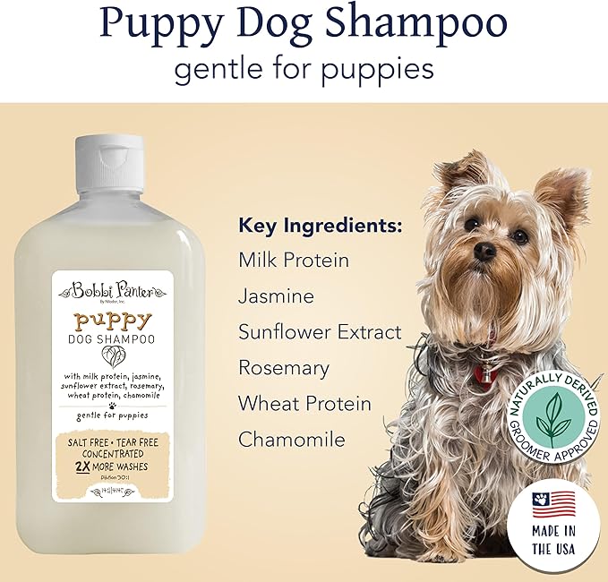 Bobbi Panter Puppy Dog Shampoo, Milk & Honey Fragrance, Nourishing & Gentle, Concentrated 30:1, 14 oz., Made in The USA