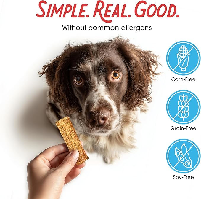 Farmland Traditions Dogs Love Chicken Jerky Dog Treats, Premium Two-Ingredient Dog Jerky with USA-Raised, Human-Grade Chicken & No Antibiotics Ever, 1-Pound Bag