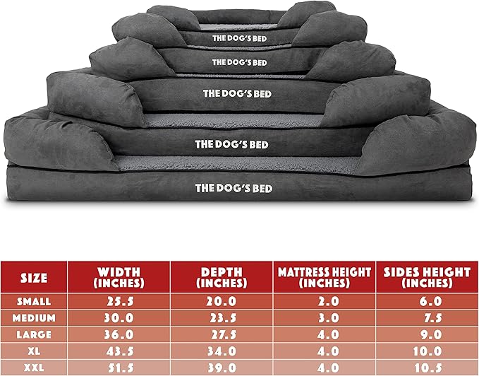 The Dog's Bed Replacement Outer Cover ONLY (Outer Cover ONLY - NO Bed, NO Waterproof Inner) for The Dog's Bed, Washable Plush Fabric, Large Grey Plush
