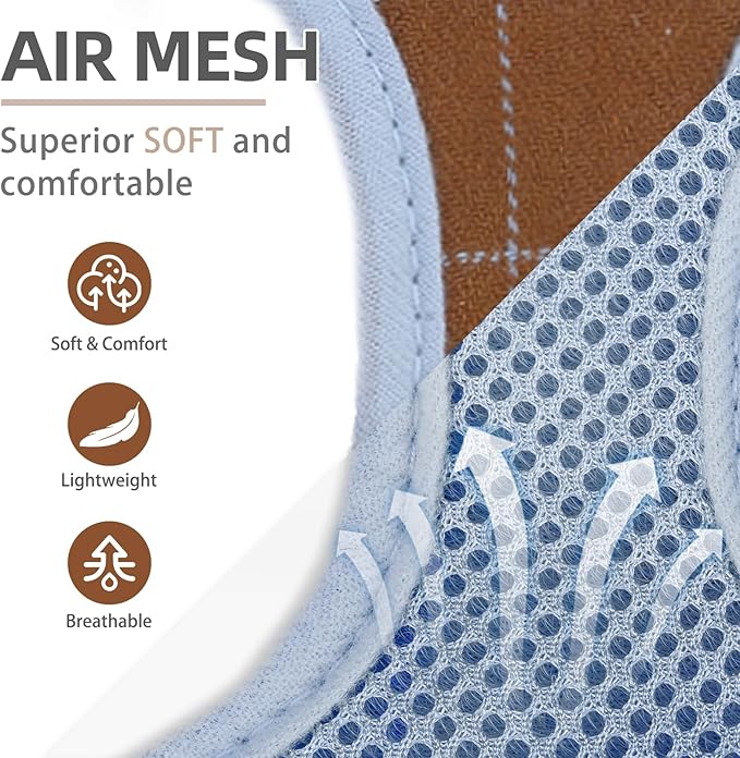 PUPTECK Adjustable Dog Harness Collar and Leash Set Step in No Pull Pet Harness for Small Medium Dogs Puppy and Cats Outdoor Walking Running, Soft Mesh Padded Reflective Vest Harnesses, BlueBrown M