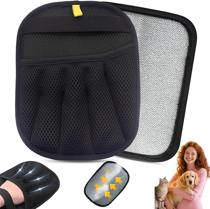 Pet Hair Remover Glove - Reusable Electrostatic Five-Finger Gloves for Cat/Dog Hair Removal on Furniture, Carpet & Clothes