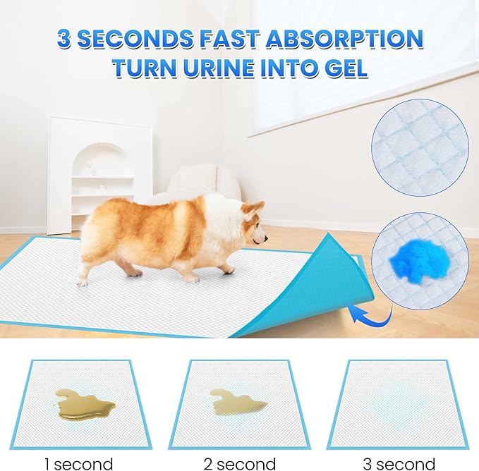 Boscute Thicken 6 Layers Heavy Absorbent XL 36"x24" Pet Training Dog Pee Pads, Extra Large Polymer Leak-Proof Quick Dry Puppy Pee Pads, Disposable Pee Pads for Dogs Cats Rabbit, 30 Counts