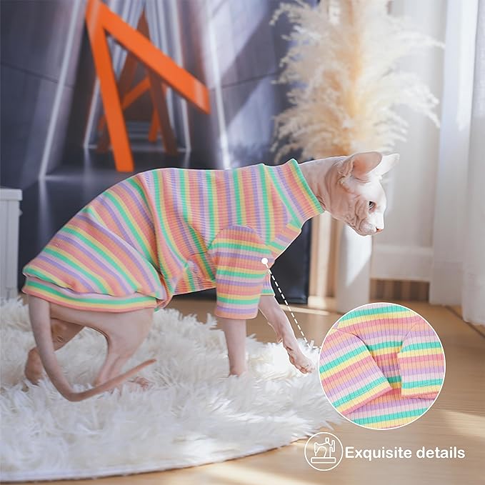 PUMYPOREITY Sphynx Cat Clothes, Turtleneck Sphynx Cat Sweaters, Cat Clothes for Cats Only, Svinx Hairless Cat Kitten Clothes Onesie,S+