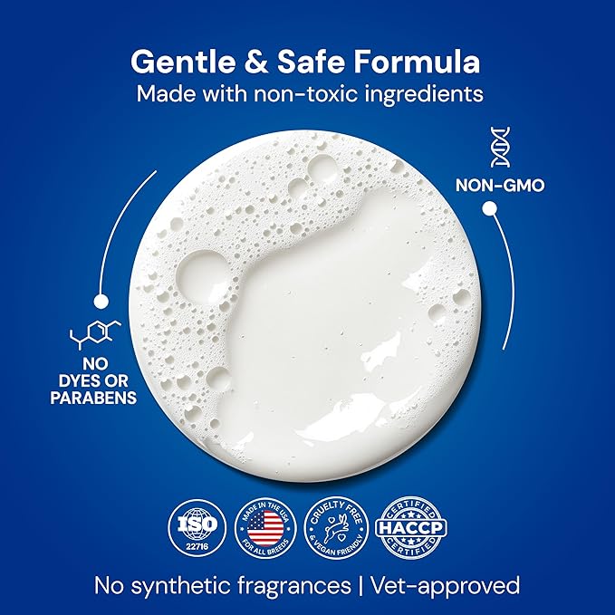 Natural Dog Shampoo for Hair Loss with Grapeseed, Aloe & Cedarwood, Gentle Shampoo Specially Formulated to Beautify The Dogs Coat, USA Made, 16fl oz 473 ml.