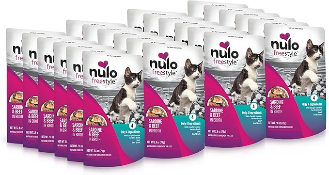 Nulo Freestyle Cat & Kitten Wet Cat Food Pouch, Premium All Natural Grain-Free Soft Cat Food Topper with Amino Acids for Heart Health and High Animal-Based Protein