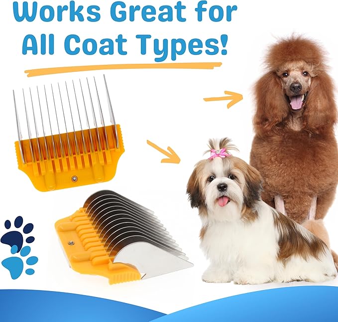 19MM 3/4" Cut Wide Clipper Guard Attachment Fits for A5 Type Blade | Stainless Steel Blade for Professional Groomers and Stylist | Snap-On/Off Design