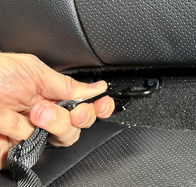 4Knines Dog Seat Belt Tether – Heavy-Duty Dog Car Safety Harness Attachment – Adjustable Pet Travel Restraint for Vehicle Anchor System – Universal Fit for Secure, Comfortable Car Rides, Black