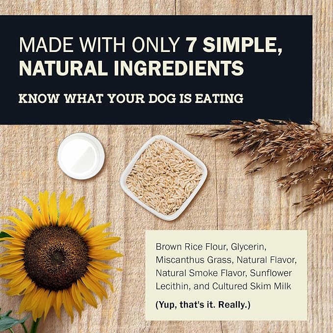 Redbarn Natural Dur-A-Bulls Treats for Dogs - 5 Medium Sticks - Hickory Flavor - Made in USA Long Lasting 100% Digestible No Artificial Ingredients or Plastic