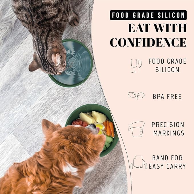 AVERYDAY 50 Oz Travel Dog Bowls with Lids, 2-in-1 Portable Pet Bowls for Food and Water, Leakproof Travel Dog Food & Water Bowl for Outdoor, Camping, Travel Dog Feeding Bowl, Daycare Pet Bowls