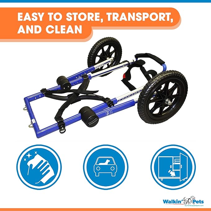 Walkin' Wheels Dog Wheelchair - for Large Dogs 70-180 Pounds - Veterinarian Approved - Dog Wheelchair for Back Legs