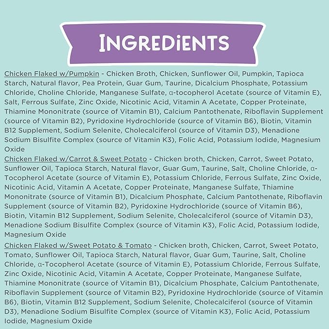 LOVE, NALA - FLAKED Chicken Variety Pack - 24 Pack - Natural Adult Cat Wet Food - Grain Free, Non-GMO, Lean Protein, Omega 3, Digestive Fiber, Added Minerals & Vitamins